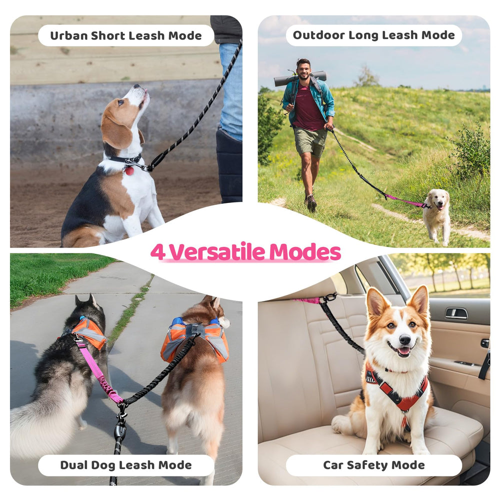 LEOSASA double dog leash folds compactly for travel and storage