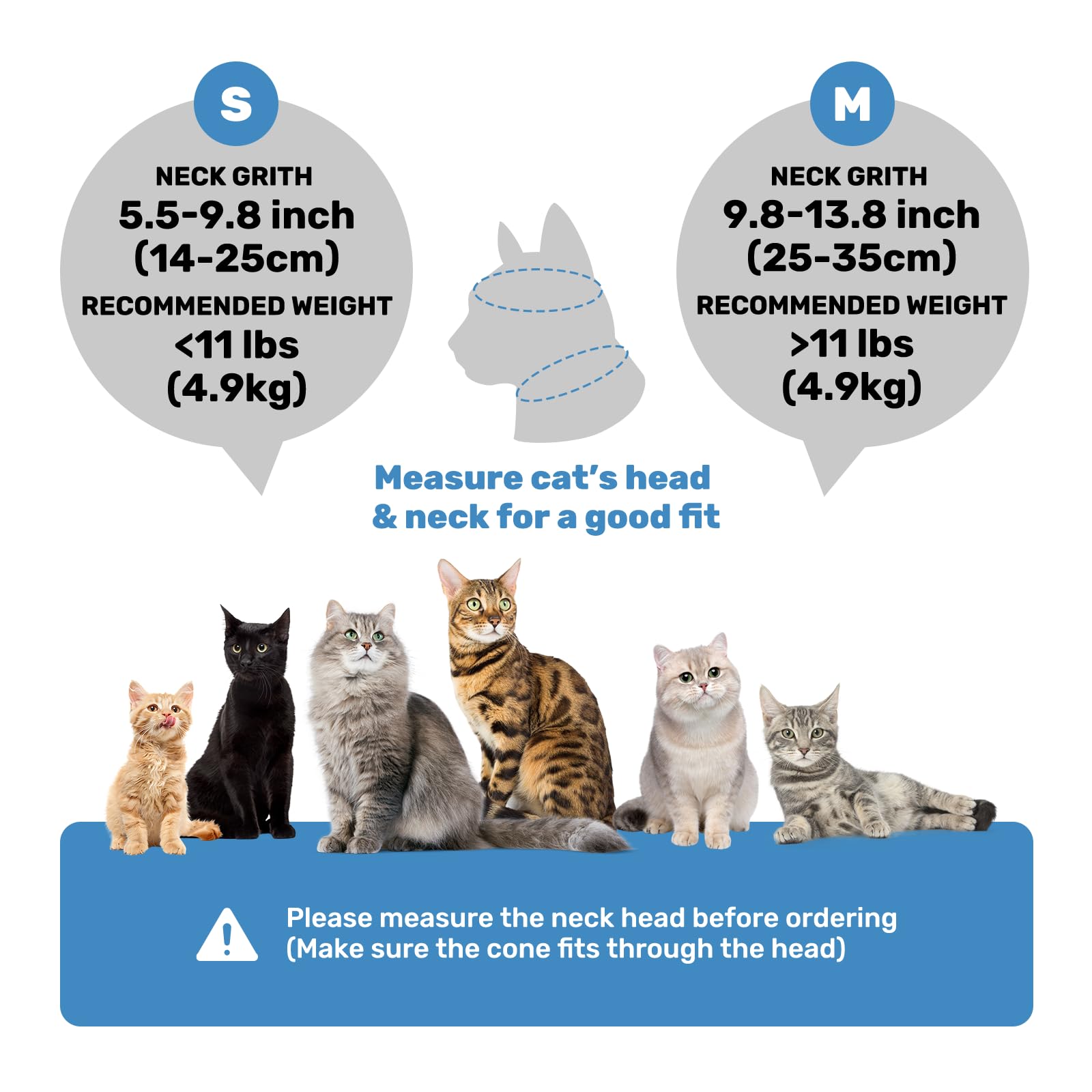 Leotrag cat recovery collar size-chart view helps choosing best-neck fit