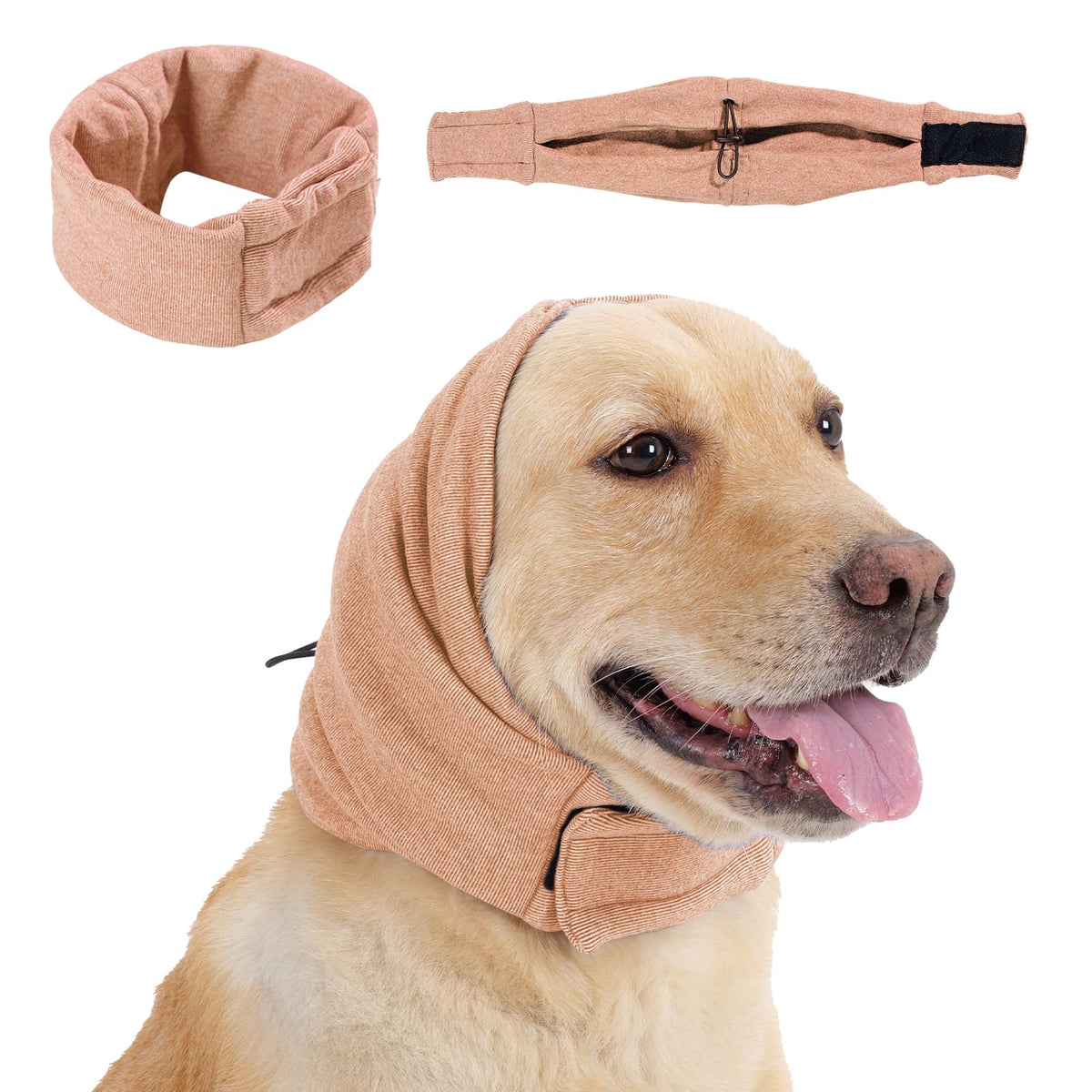 Leotrag dog calming hoodie front view promotes calm during loud events