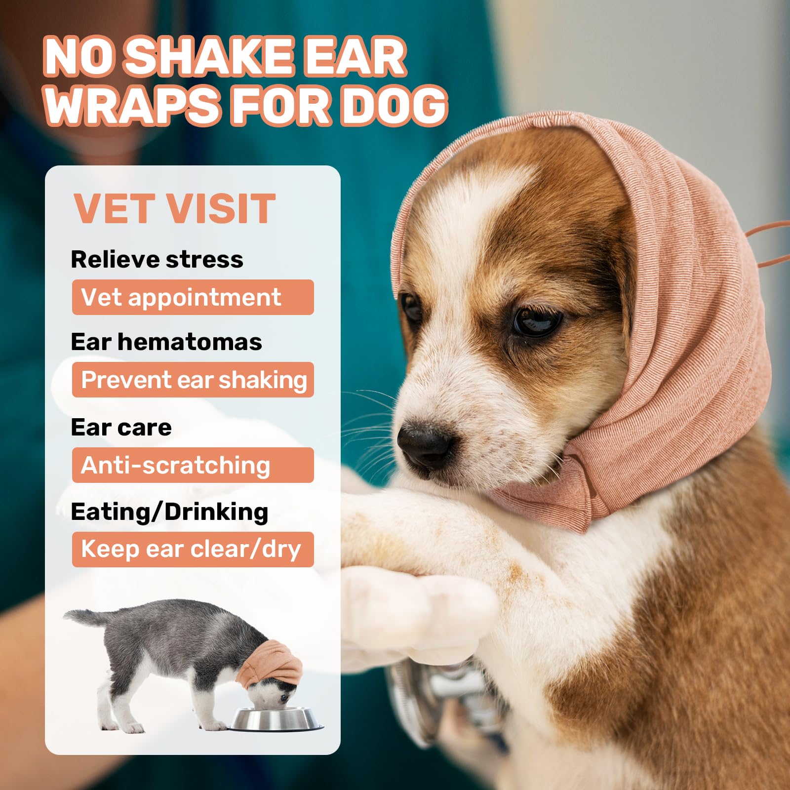Leotrag dog ear wrap noise protection on ears reduces stress triggers