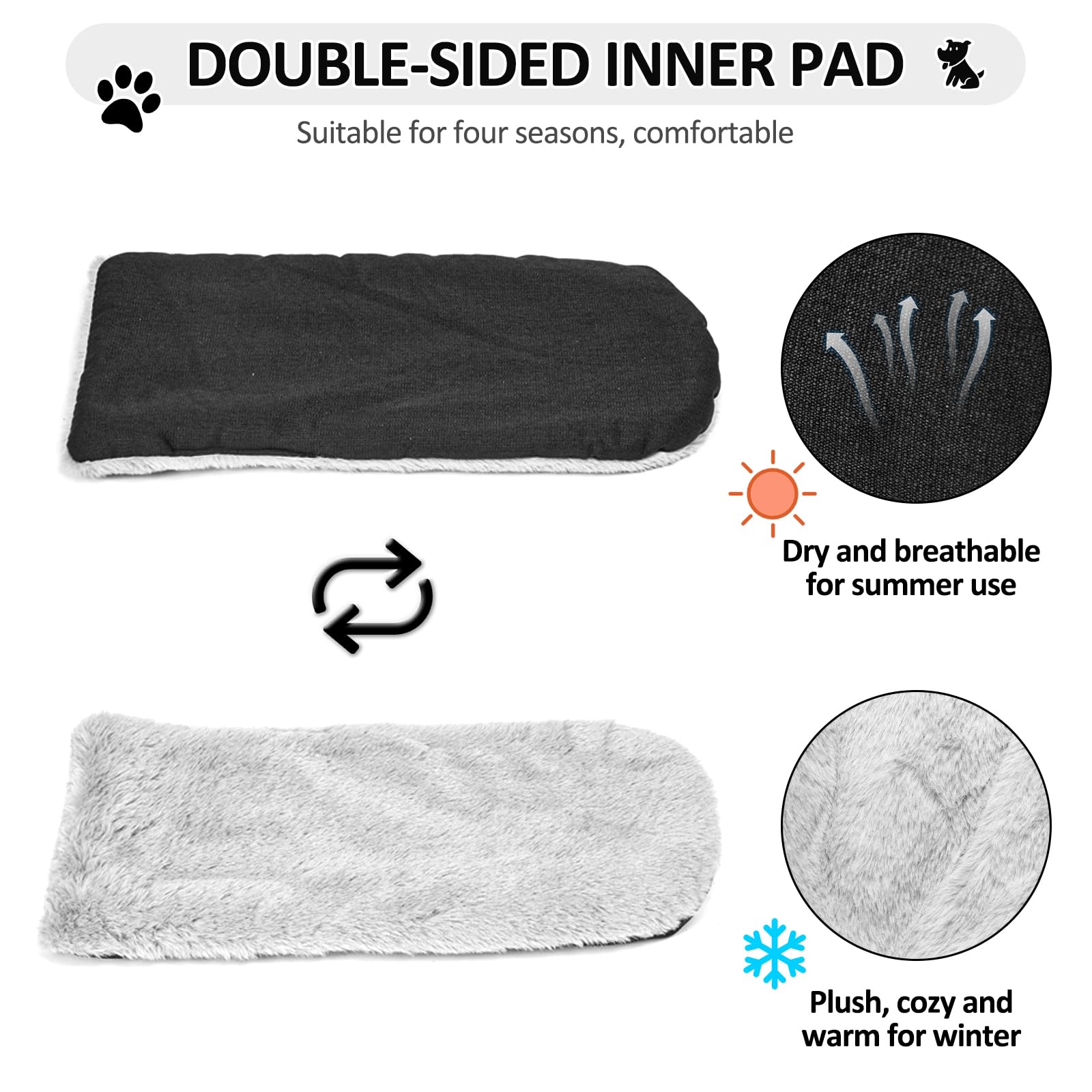 Lepark center-console dog seat being used in multiple environments: car, home, outdoor.