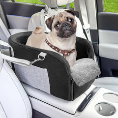 Lepark center-console dog seat with soft cushion for small pets, enhancing comfort on trips.