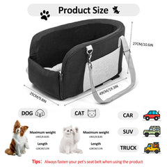 Lepark center-console dog seat featuring side storage pockets for treats and essentials.
