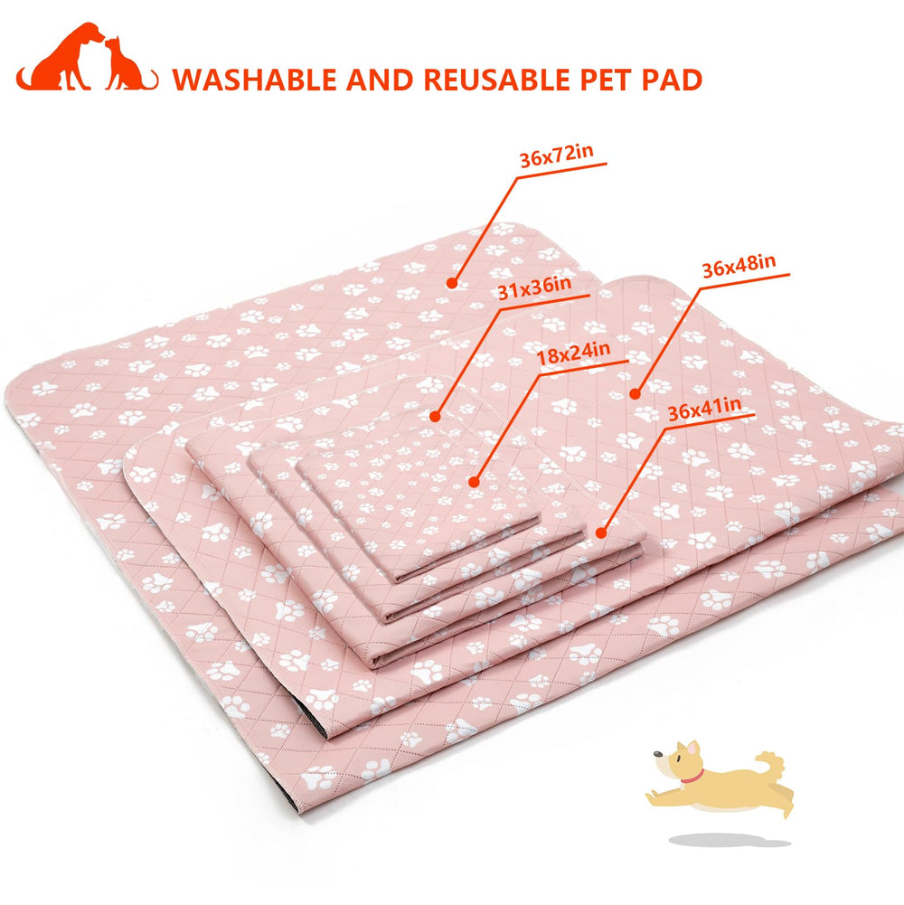 Lepark washable pee pad pink 36x48 anti-slip bottom prevents leaks during play