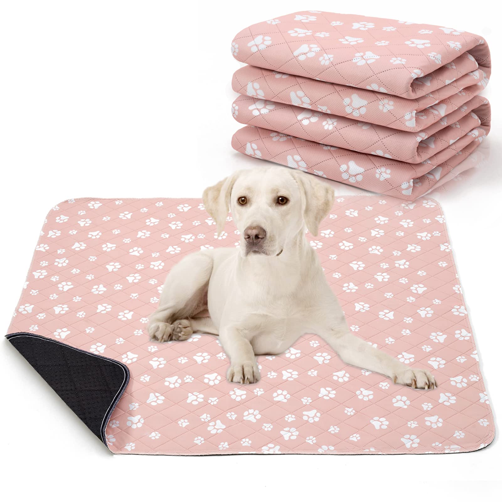 Lepark washable pee pad pink 36x48 front view keeps training area clean and dry