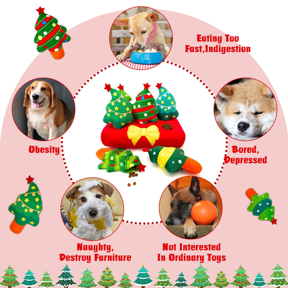 Lepawit Christmas Hide and Seek dog toy, festive texture closeup for sensory fun