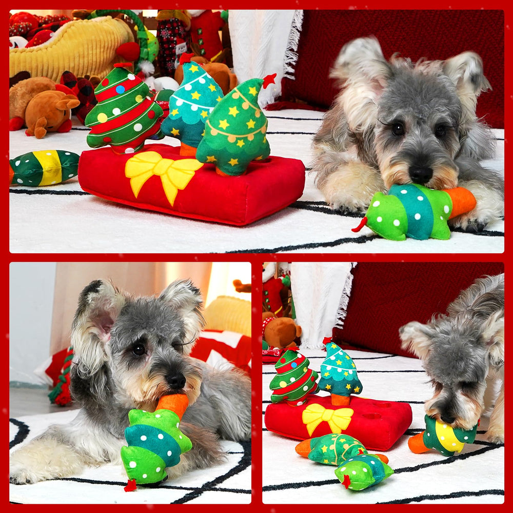 Lepawit Christmas Hide and Seek dog toy, open compartment to reveal hidden treats