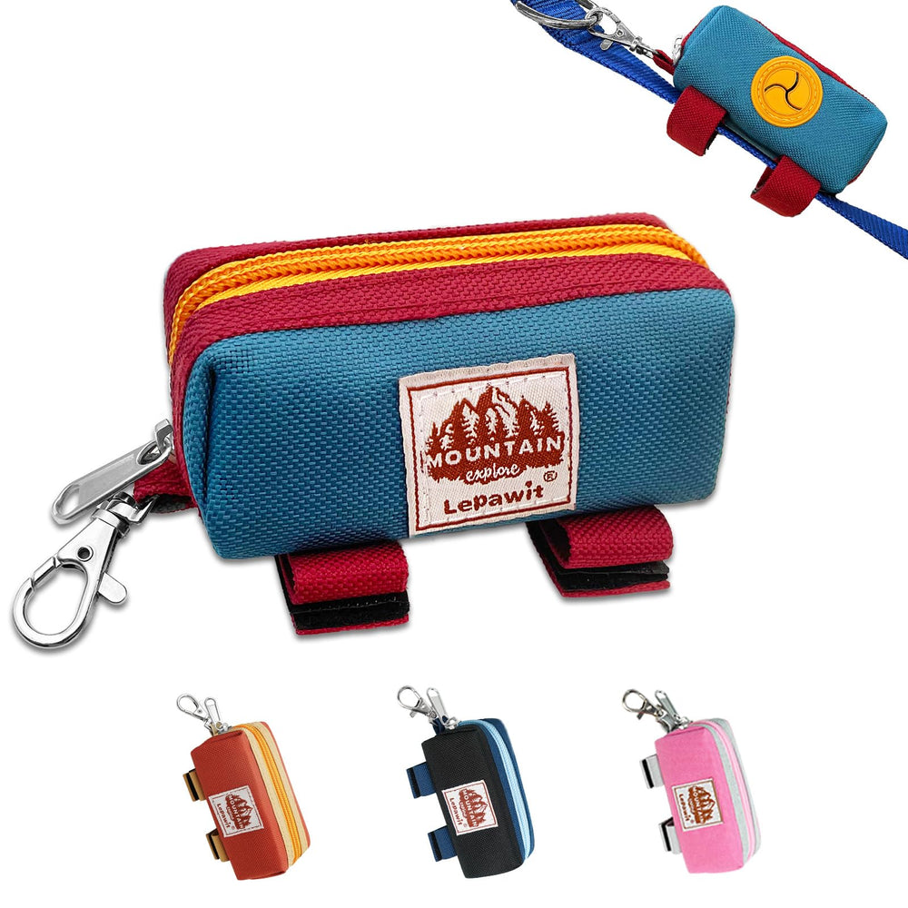 Lepawit dog poop bag holder with clip keeps waste bags handy during walks.