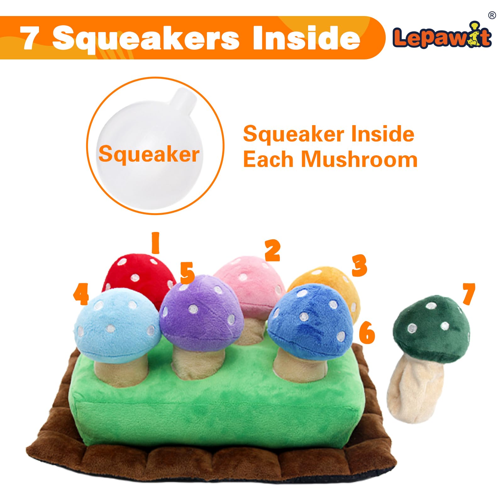Lepawit Hide and Seek mushrooms pack image highlights safety-first materials for gentle chewers.