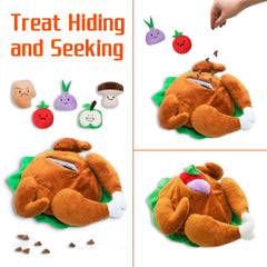 Lepawit Hide and Seek Turkey Toy side view shows its size for small and medium dogs