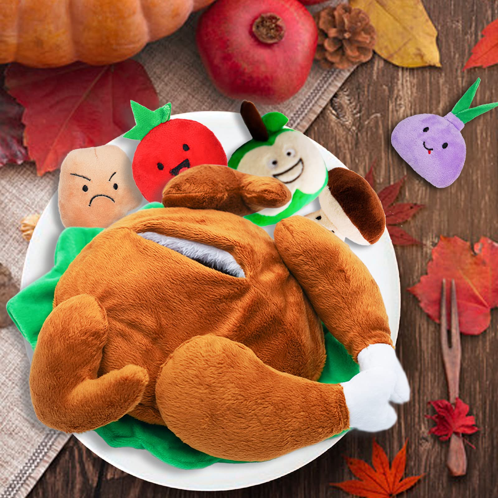 Lepawit Hide and Seek Turkey Toy size 13.5 by 7 inches fits small and medium dogs