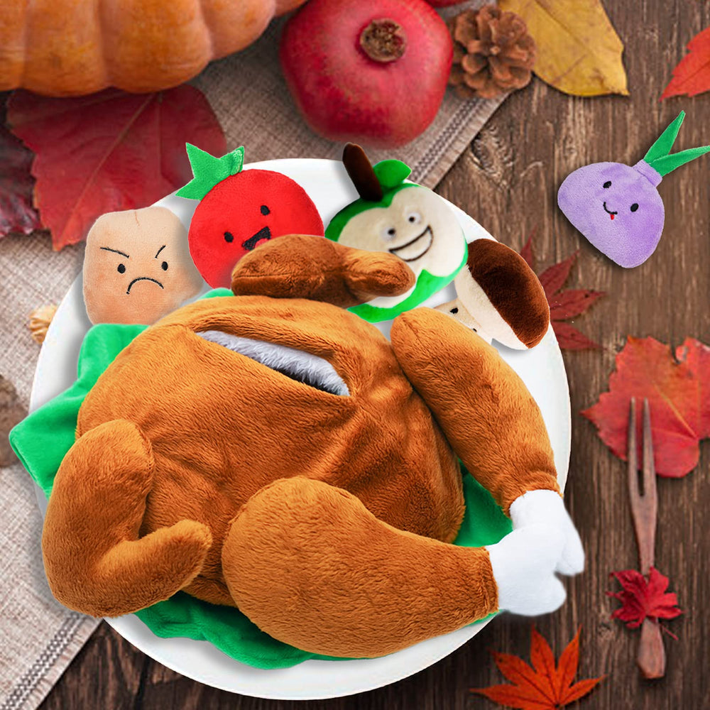 Lepawit Hide and Seek Turkey Toy size 13.5 by 7 inches fits small and medium dogs