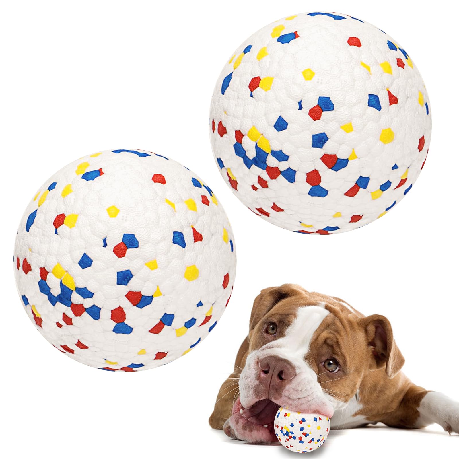 Lepawit indestructible dog balls 2.75in white for aggressive chewers and fetch