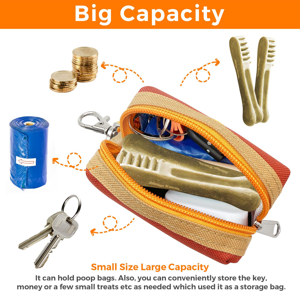 Lepawit poop bag holder color-matching brown and black blends with style during strolls.