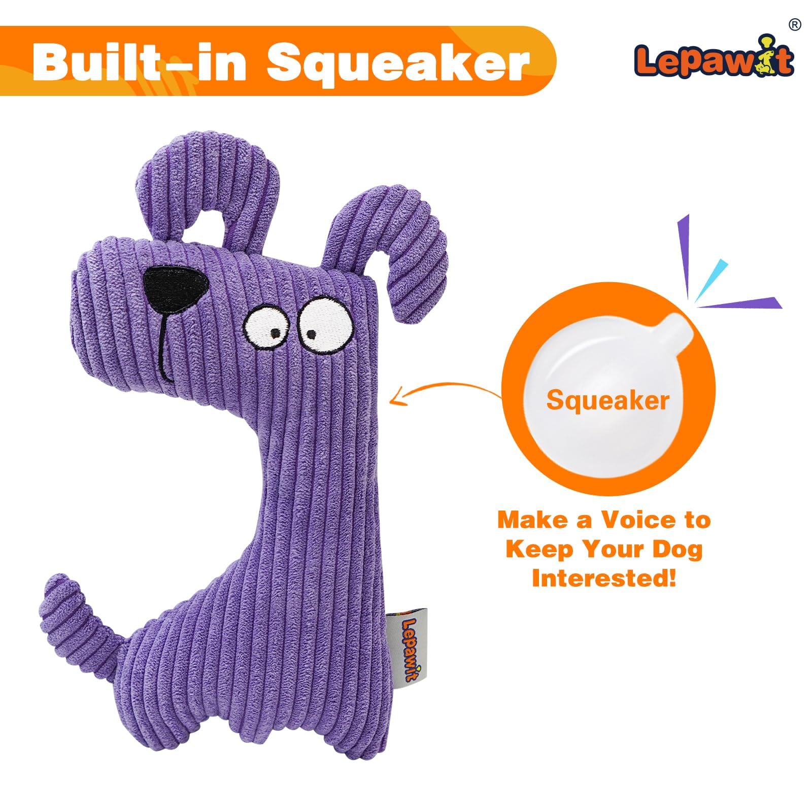 Lepawit squeaky dog toy size-9-1x5-9 is ideal for small and medium dogs.