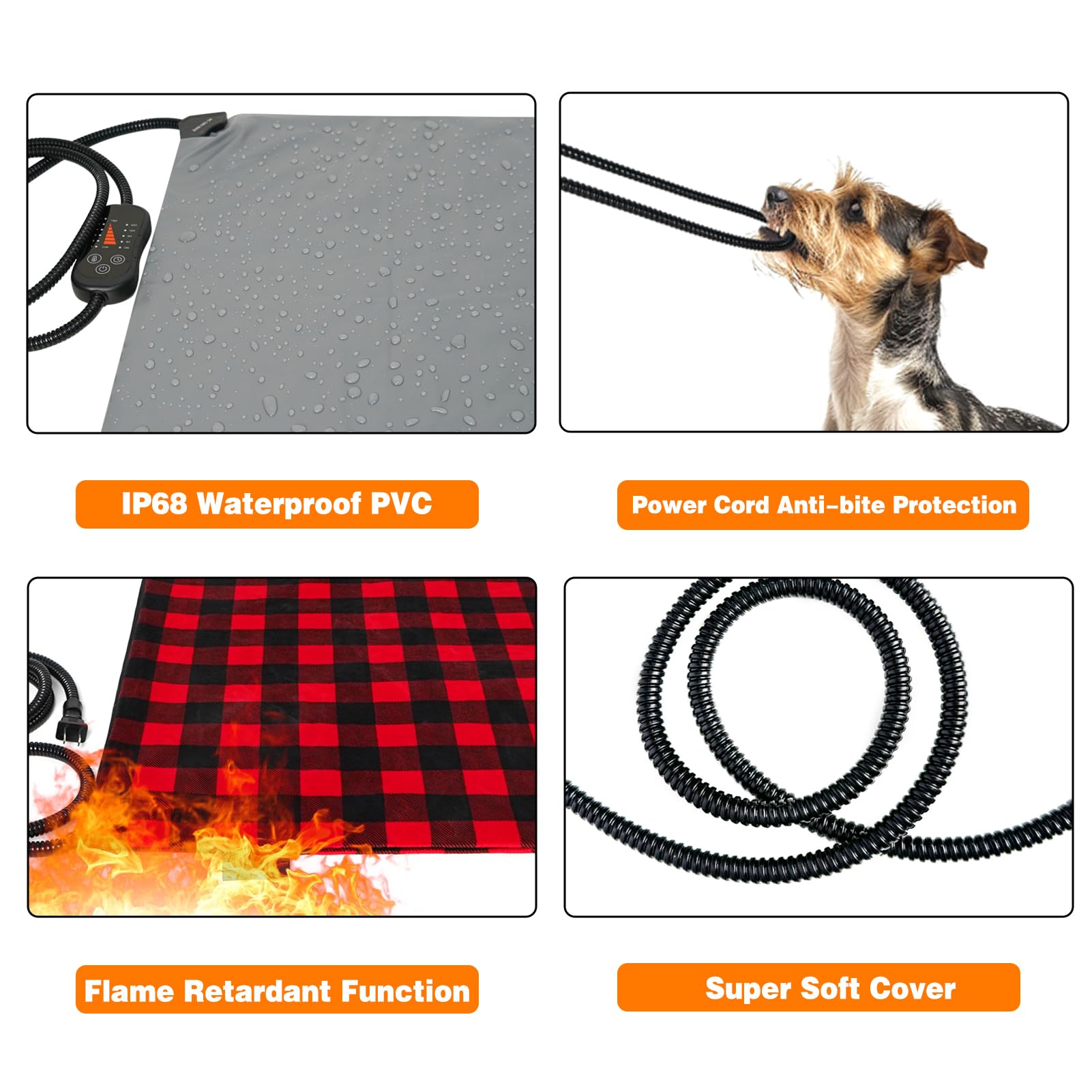 Lepawit heating pad thermostat controls illustrate six temperature levels for customized comfort.