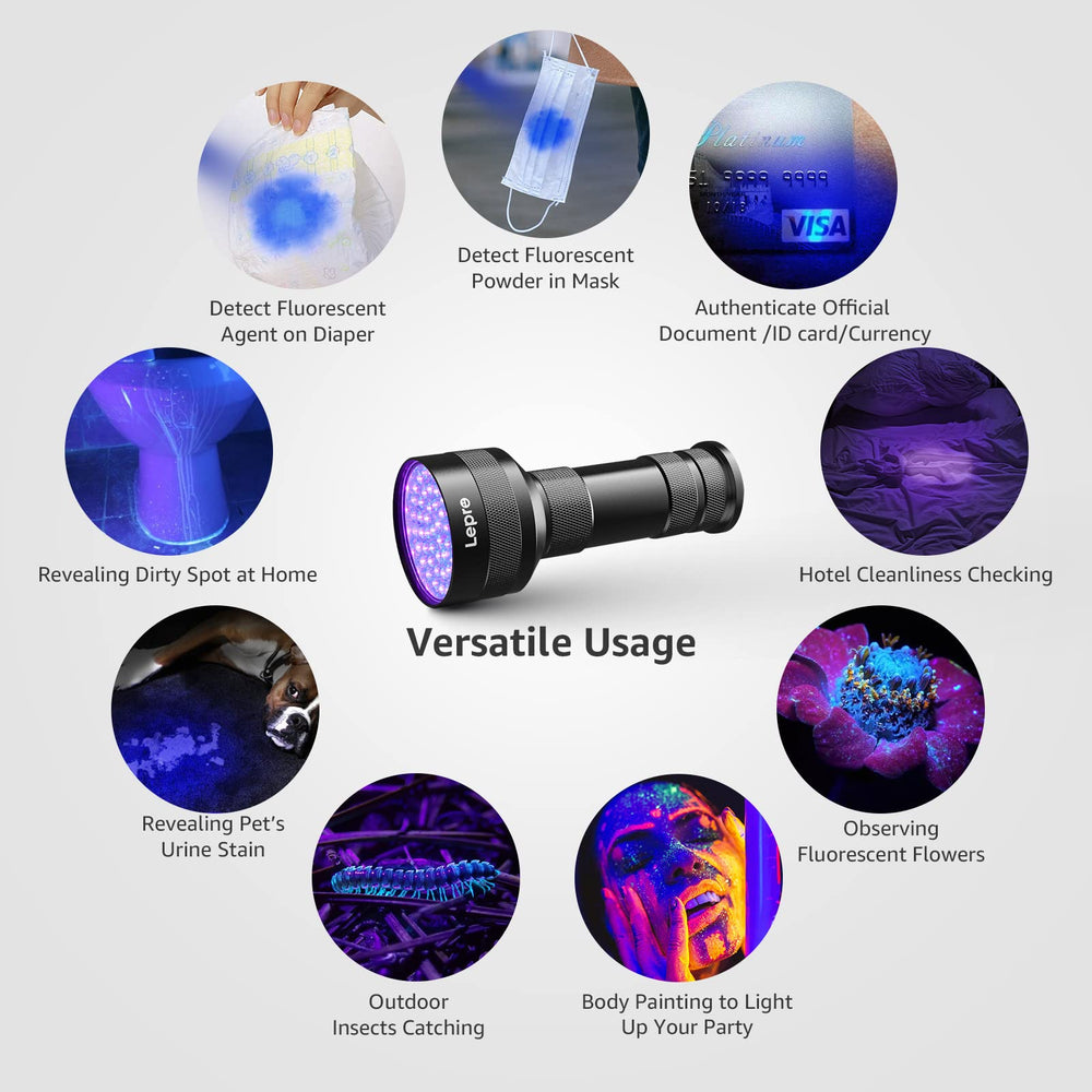 Lepro 51 LEDs UV light handheld compact travel design for quick checks