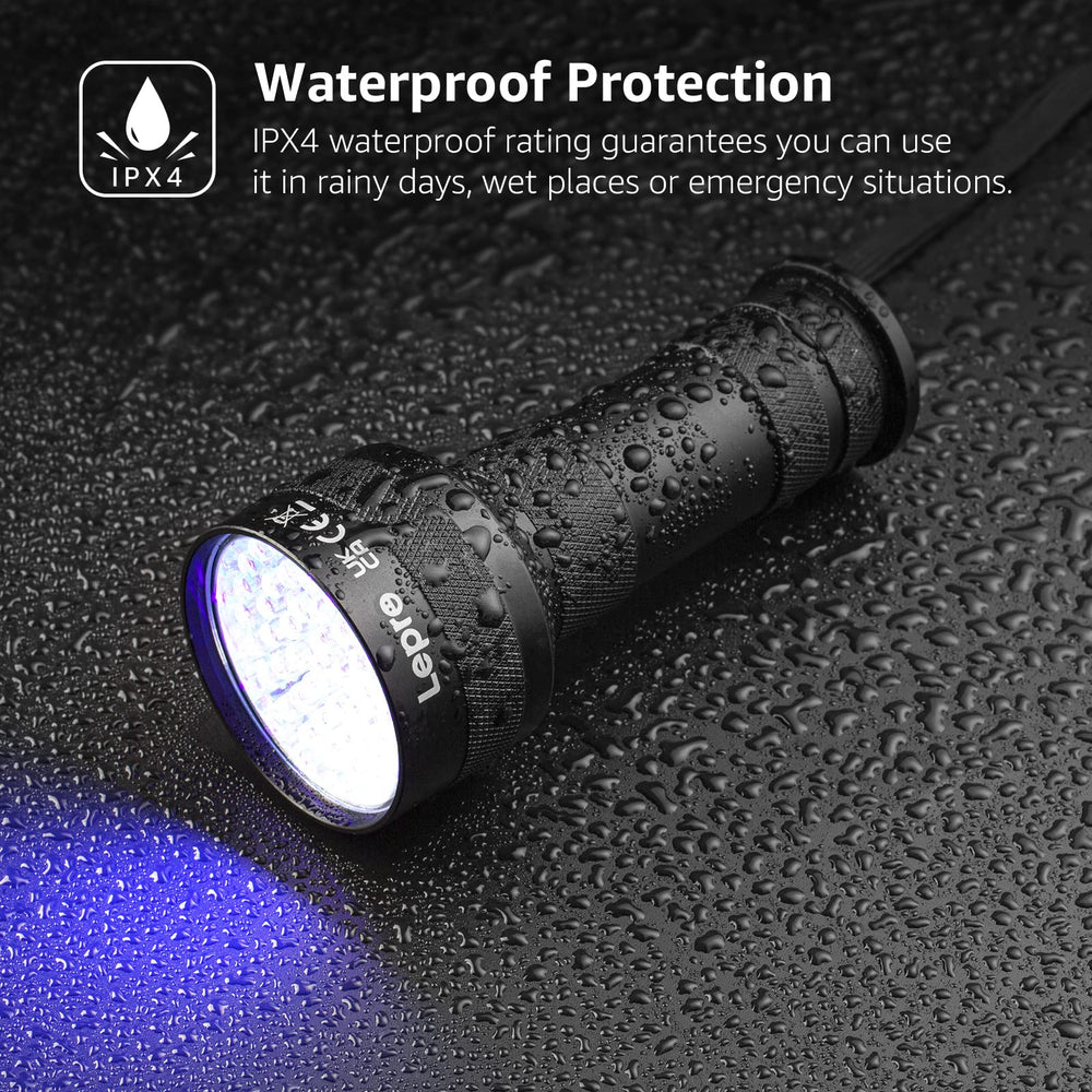 Lepro 51 LEDs UV light handheld for scorpion detection in dark, humid spaces