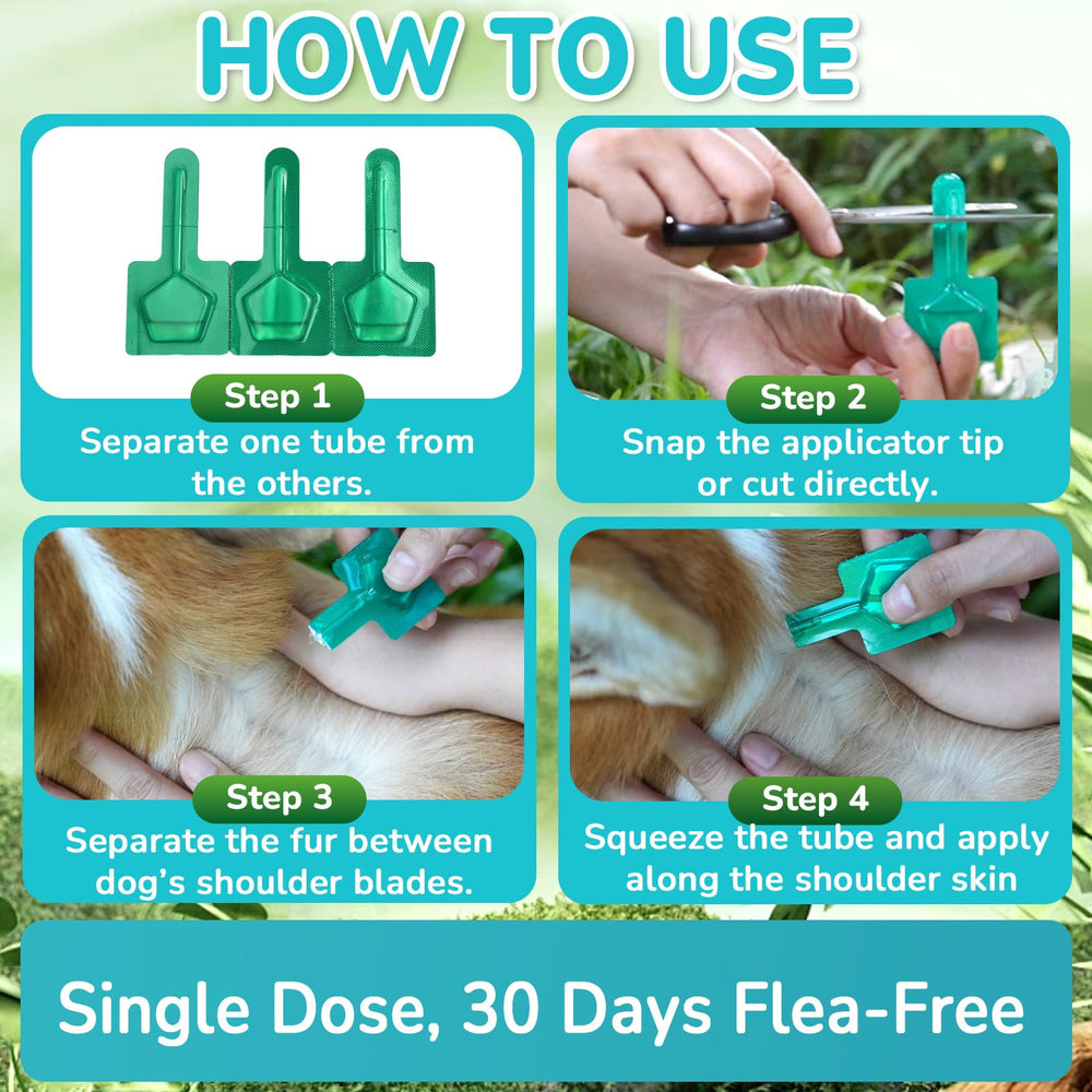 Lerqua flea and tick drops suited for small dogs between 5 and 22 pounds