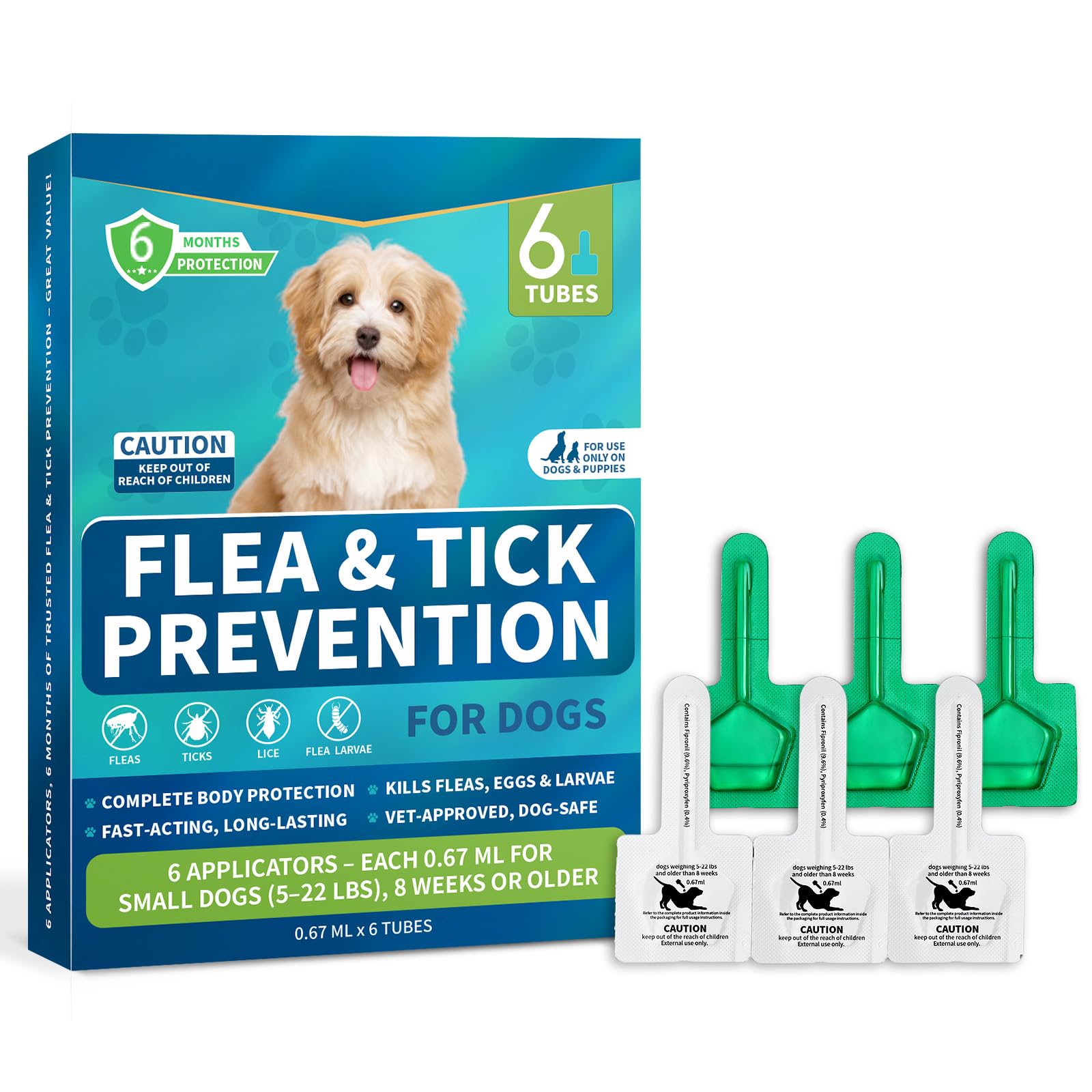 Lerqua flea and tick drops applied at the back of the neck for small dogs