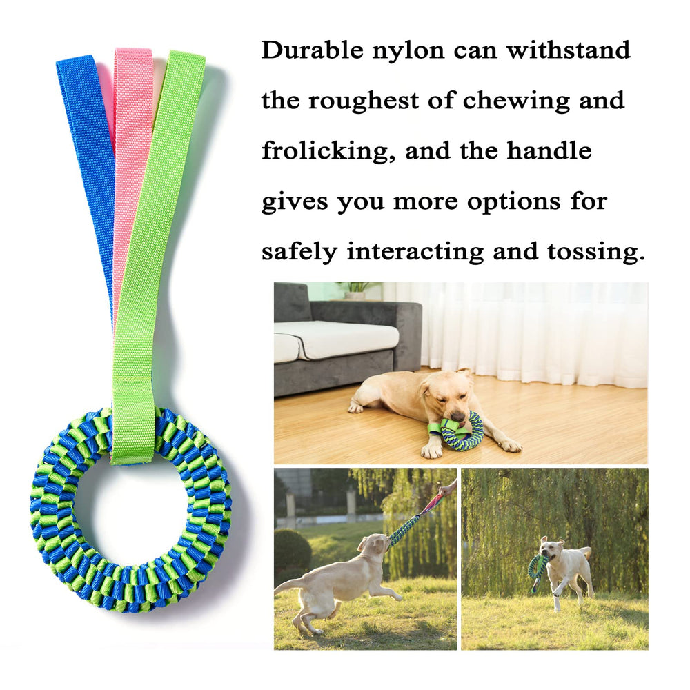 Lervont rope-handle dog toy offers safe tossing and social play.