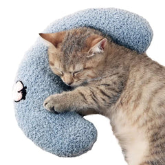 Les Arbres Fair Little Pillow cat cuddler front view shows ultra-soft faux fur for cozy naps.