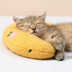 Les Arbres Fair Little Pillow for Cats donut shape closeup providing secure cuddling and calming comfort.
