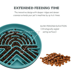Lesipee slow feeder bowl capacity 1-2 cups suits dry and wet food.