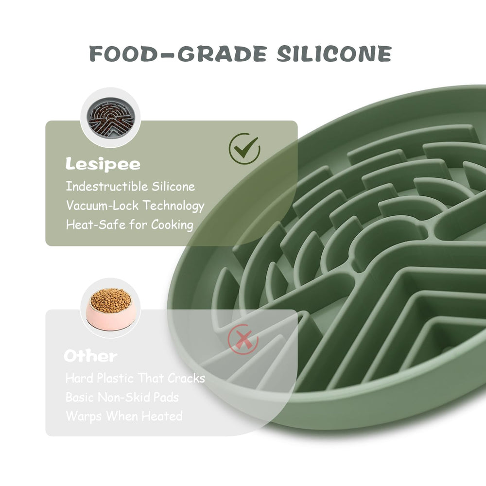 Lesipee slow feeder dog bowl dishwasher-safe silicone for easy cleaning