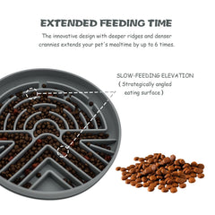 Lesipee slow feeder dog bowl 7.5-inch size fits 1-2 cups of food.