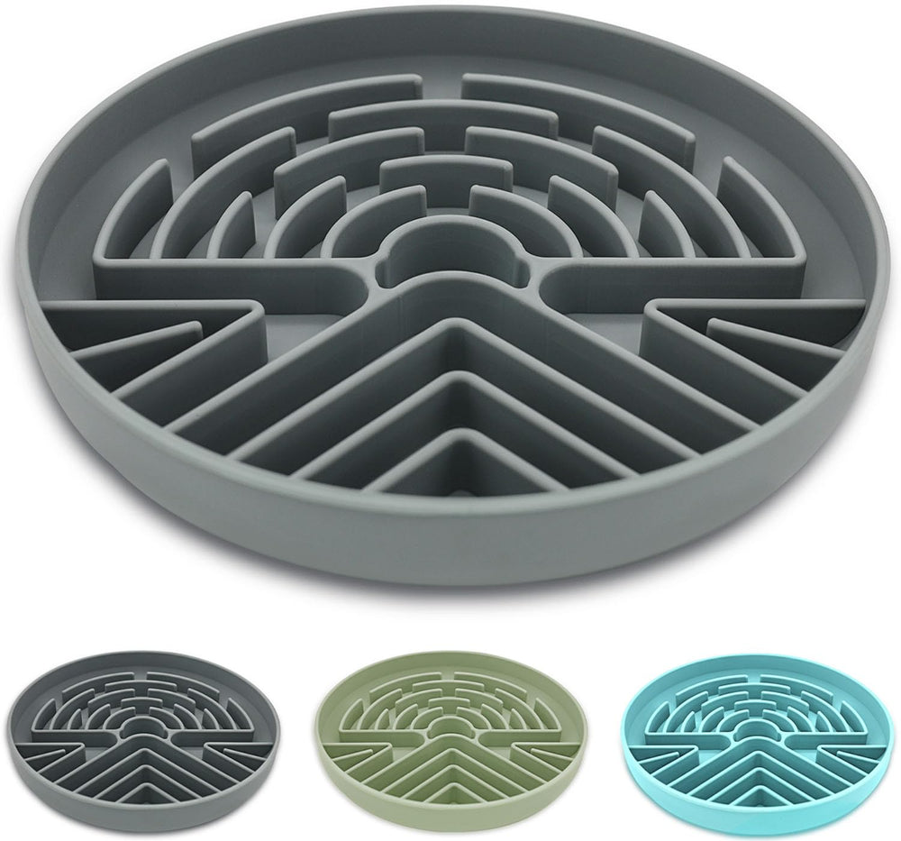 Lesipee slow feeder dog bowl anti-slip base prevents spills during meals.