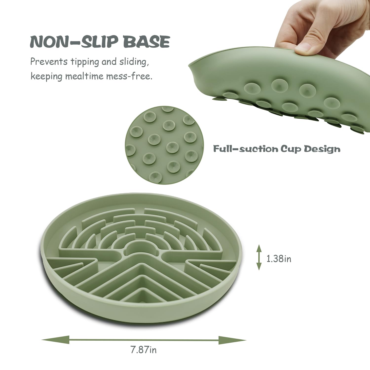 Lesipee slow feeder meal interaction grey-green promotes engagement during feeding