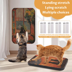 Lesissmer art cat scratcher design print with starry-night artwork.