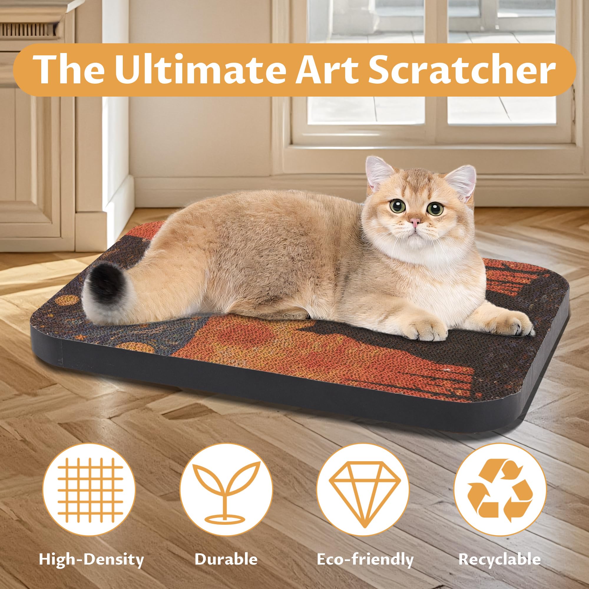 Lesissmer cat scratcher adhesive strips for easy wall mounting.