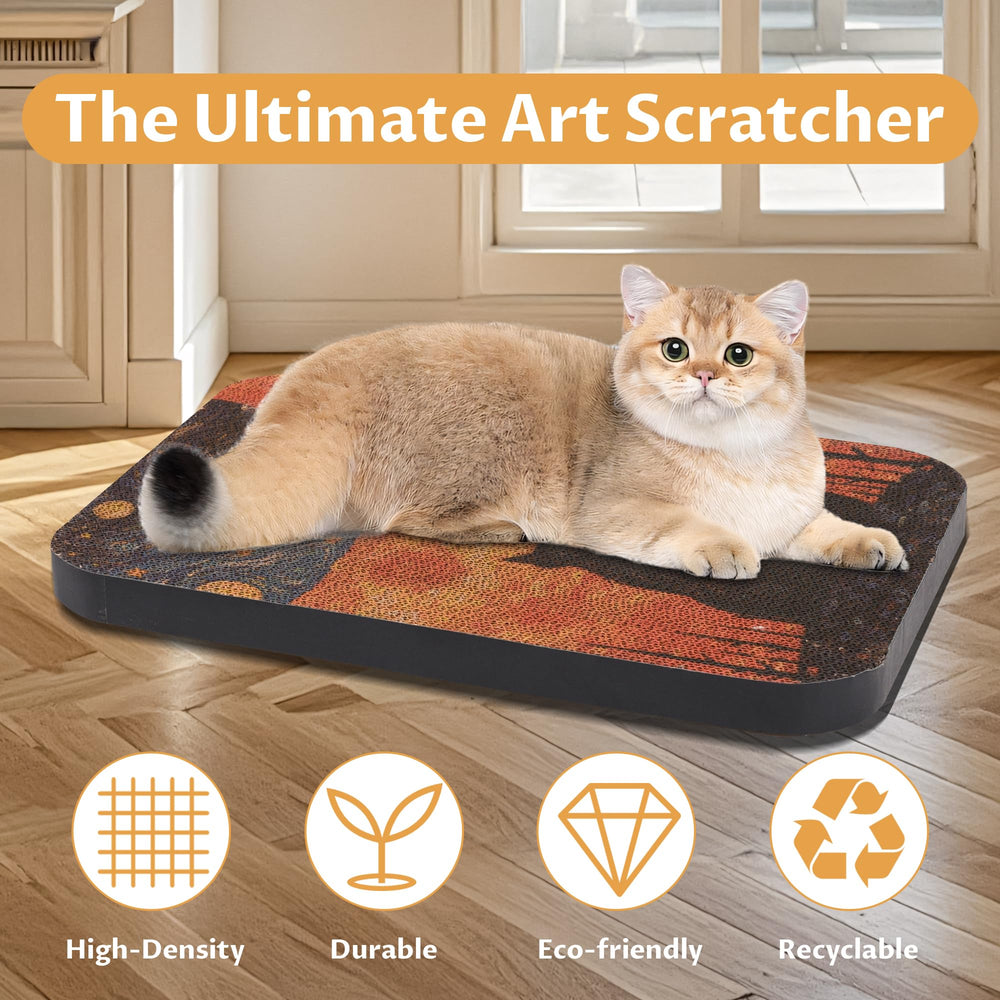 Lesissmer cat scratcher adhesive strips for easy wall mounting.