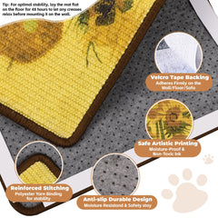 Lesissmer sisal cat scratcher mat anti-slip back ensures steady placement on floors and furniture.