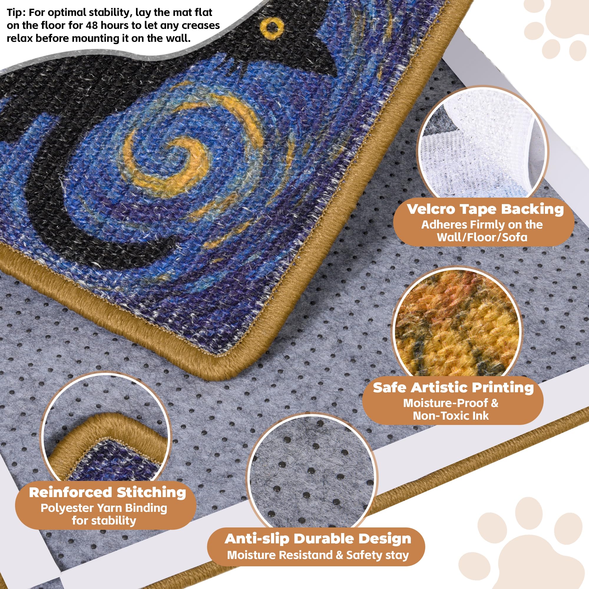 lesissmer sisal cat scratcher mat floor-use on living room floor invites play