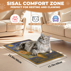 lesissmer sisal cat scratcher mat wall-mounted demonstrates space-saving solution for apartments