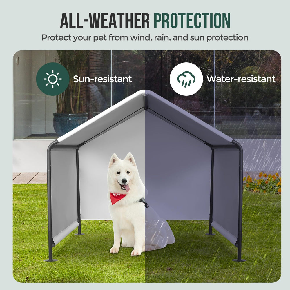 Leskep dog shade shelter double door design allows entry and wind protection