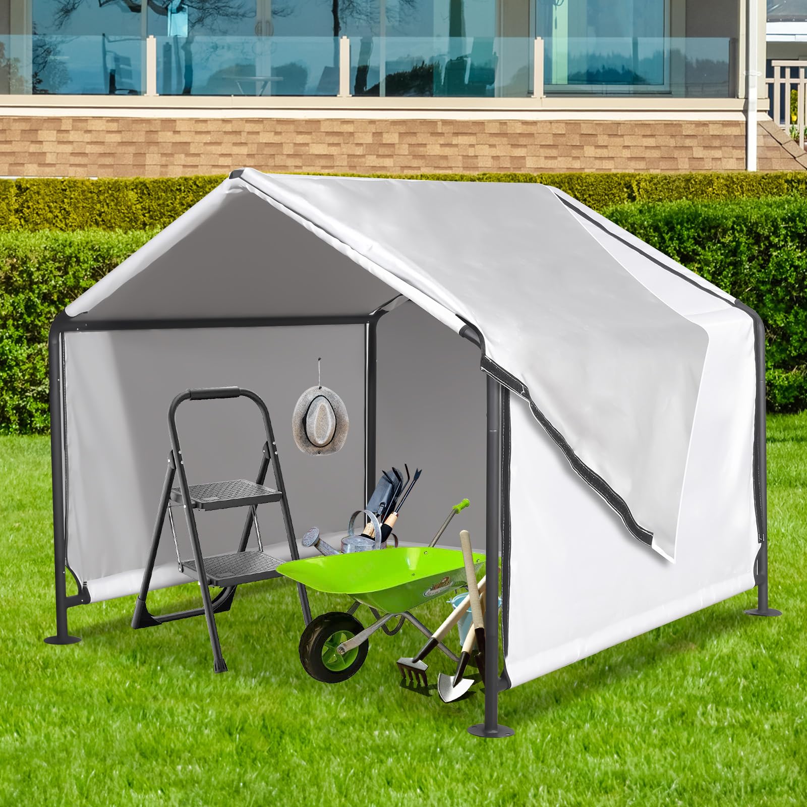 Leskep dog shade shelter in outdoor pet space offers shaded comfort