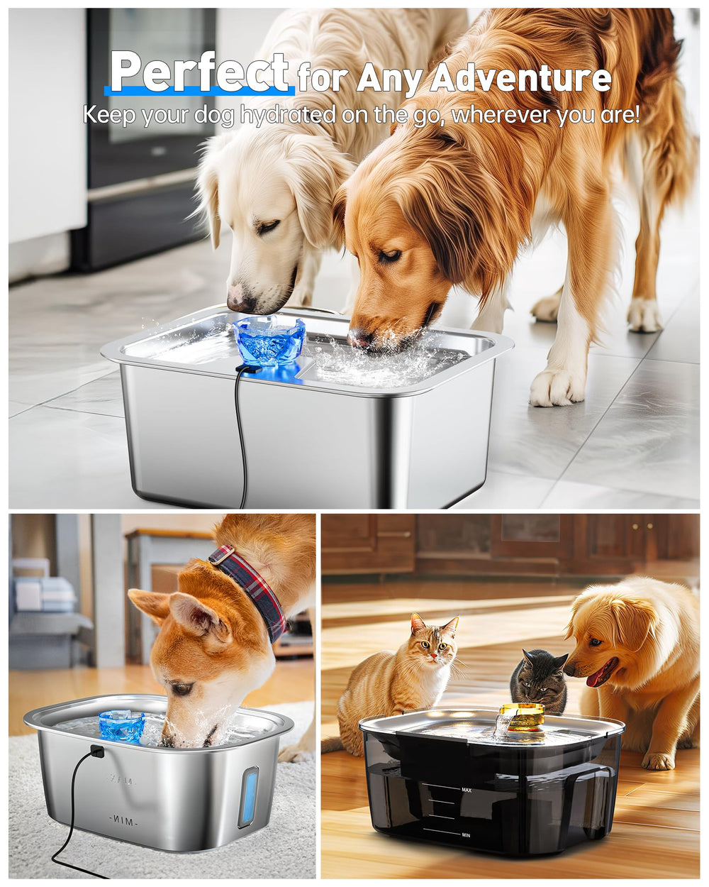 Lesotc 6.6 ft cord enables flexible placement around the fountain area