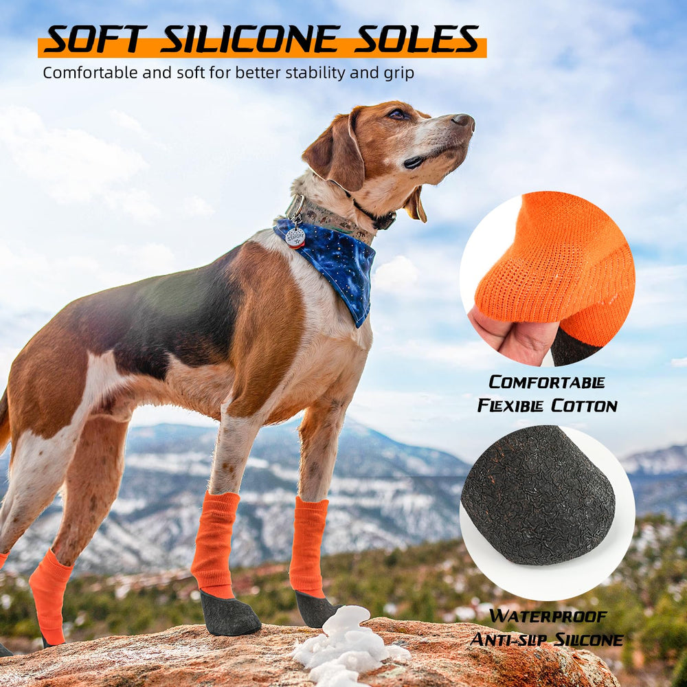 Lesotc dog shoes have secure-fit laces to prevent slipping during activity.