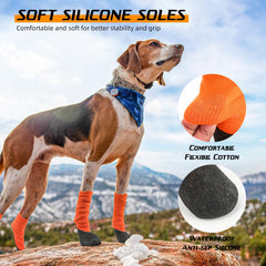 Lesotc dog shoes have secure-fit laces to prevent slipping during activity.
