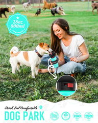 Lesotc dog water bottle cap open shows easy access for hydration on the go