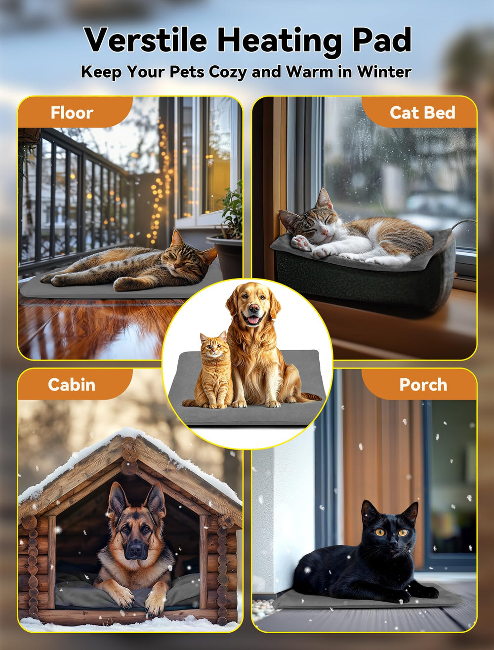 Lesotc Heated bed supports comfort for seniors and newborn kittens.