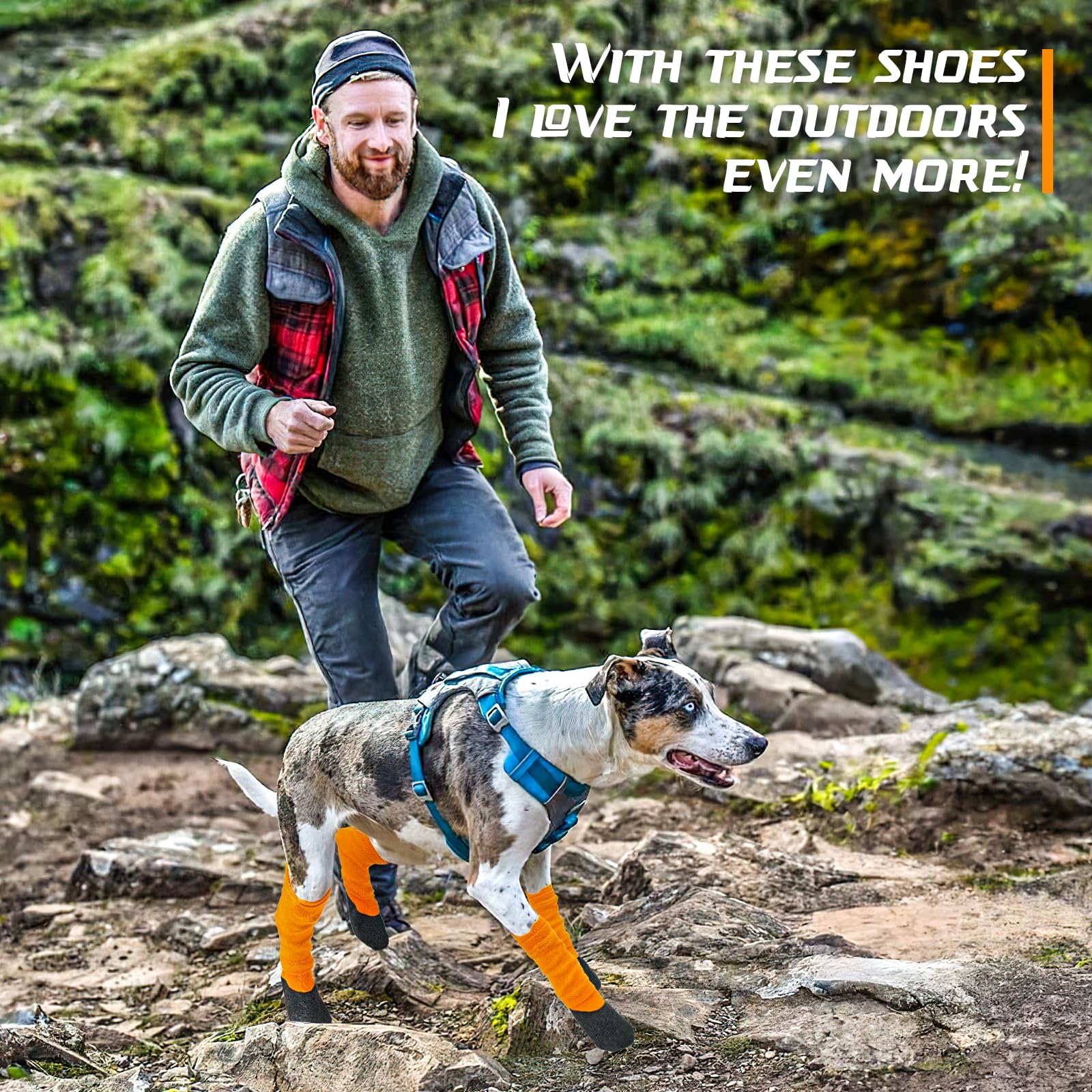 Lesotc water-resistant dog shoes keep paws dry in wet weather.