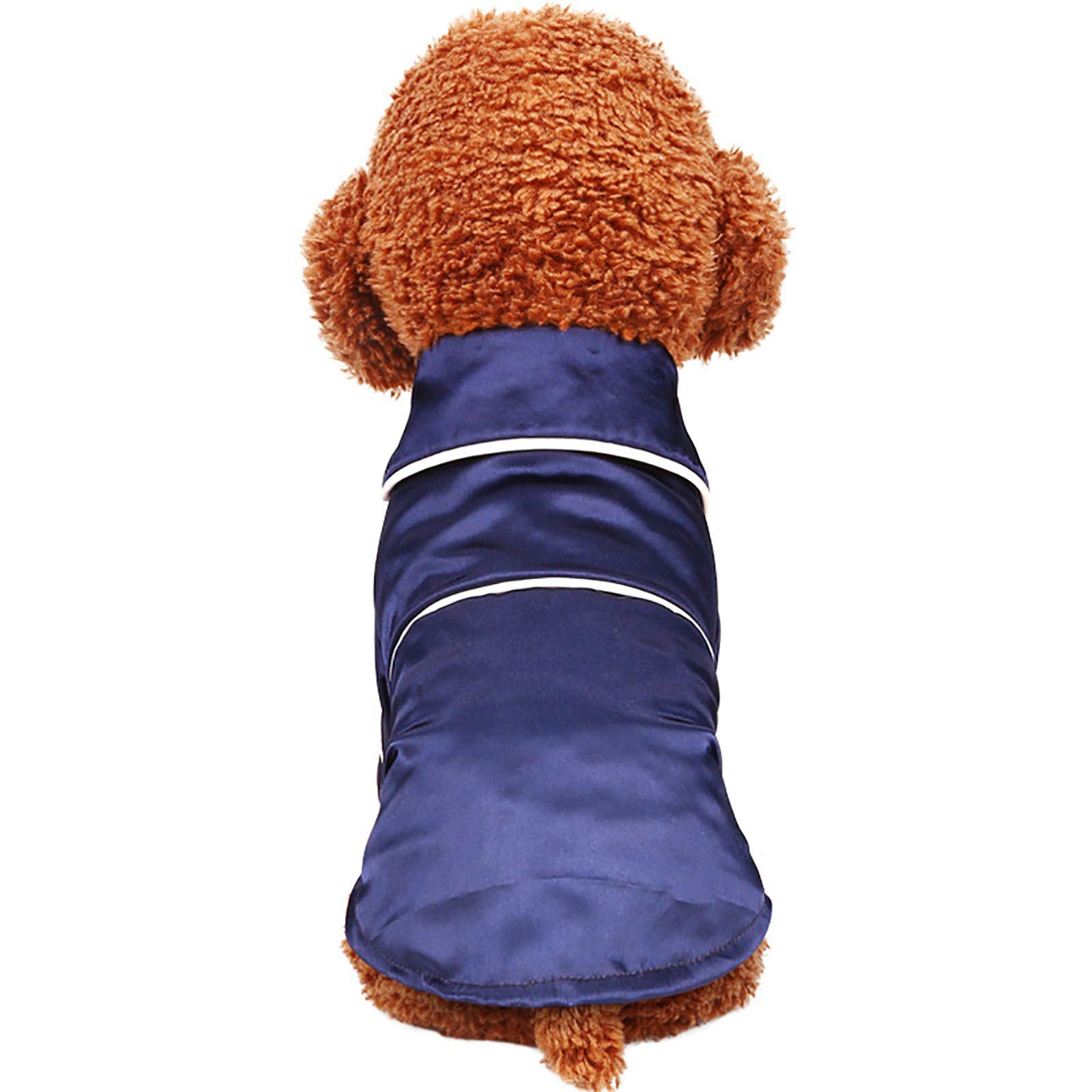 Lifeunion blue-lapel-dog-shirt close-up shows soft, comfortable fabric for all-season wear.