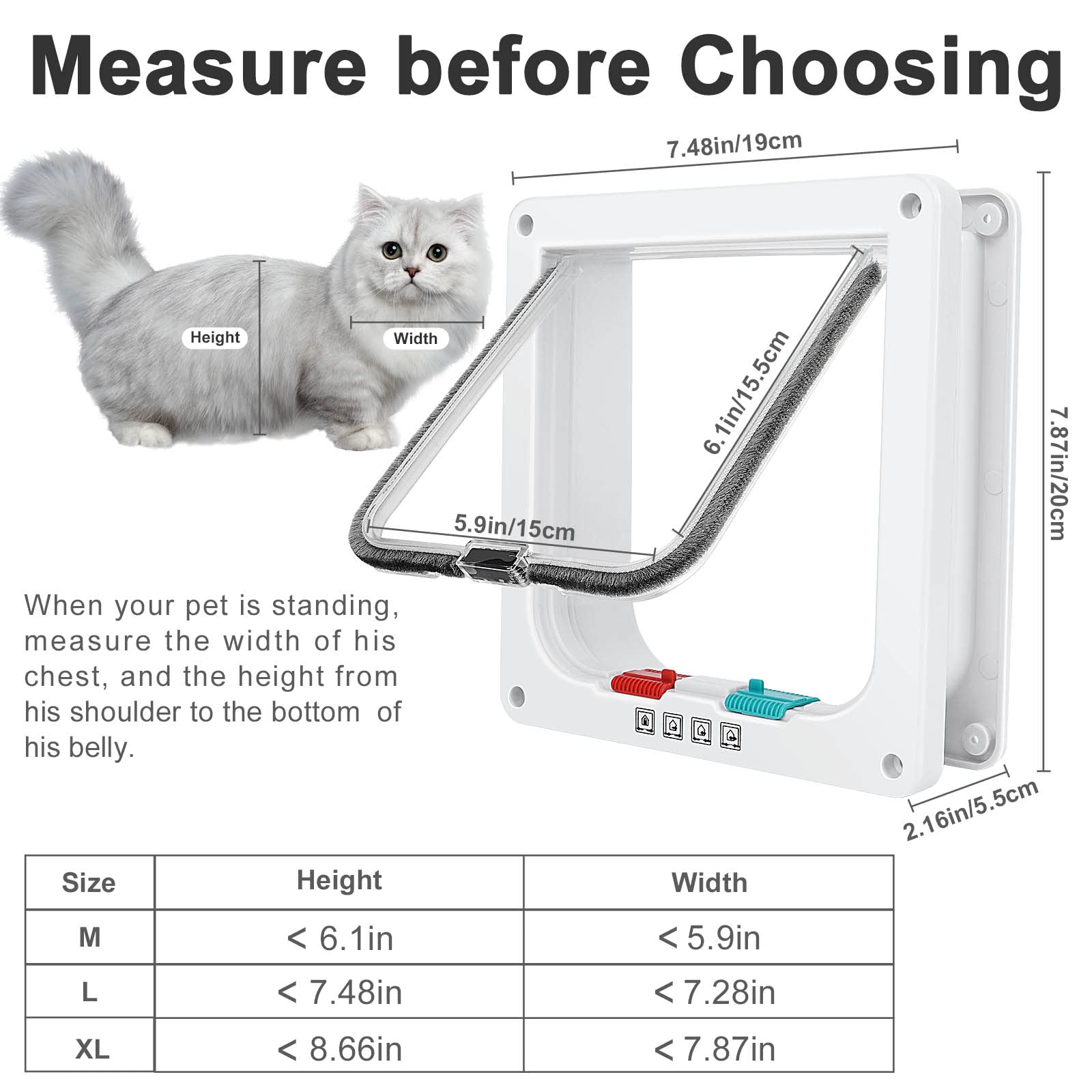 Lessmon cat door-in-use-exterior demonstrates weatherproof performance on outdoor doors.