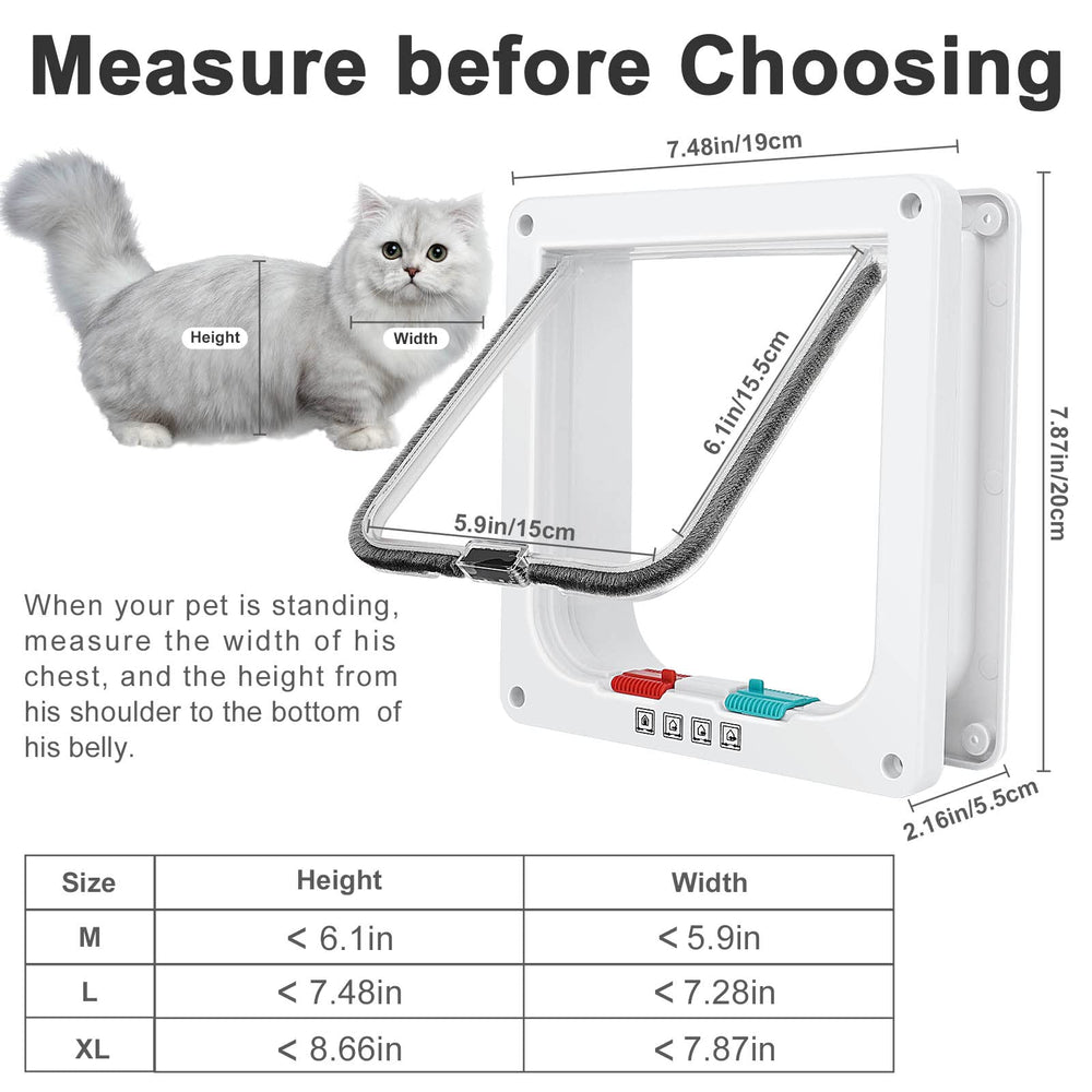 Lessmon cat door-in-use-exterior demonstrates weatherproof performance on outdoor doors.