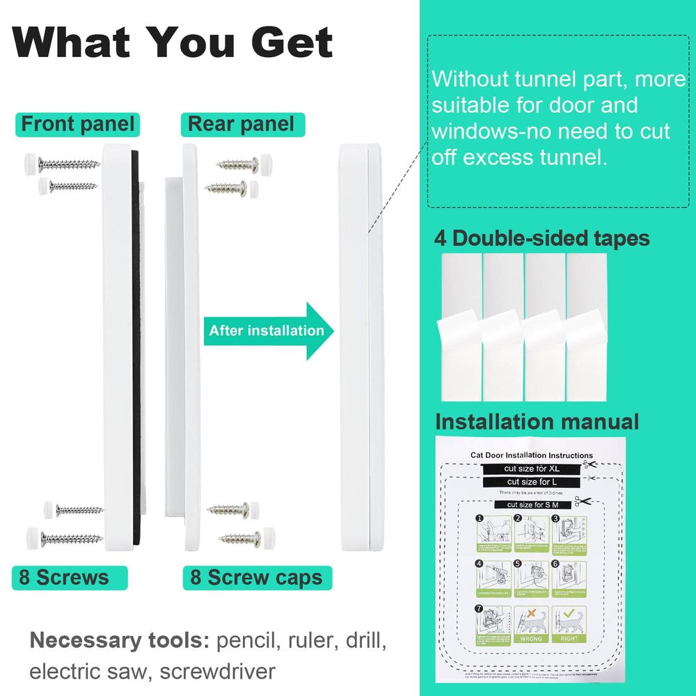 Lessmon Thin Cat Door flap closed demonstrates secure access control with four locking modes.
